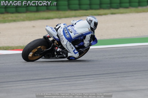 2010-06-26 Misano 1114 Rio - Supersport - Free Practice - Paola Cazzola - Honda CBR600RR